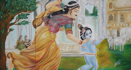 Krishna stealing Butter