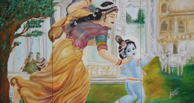 Krishna stealing Butter